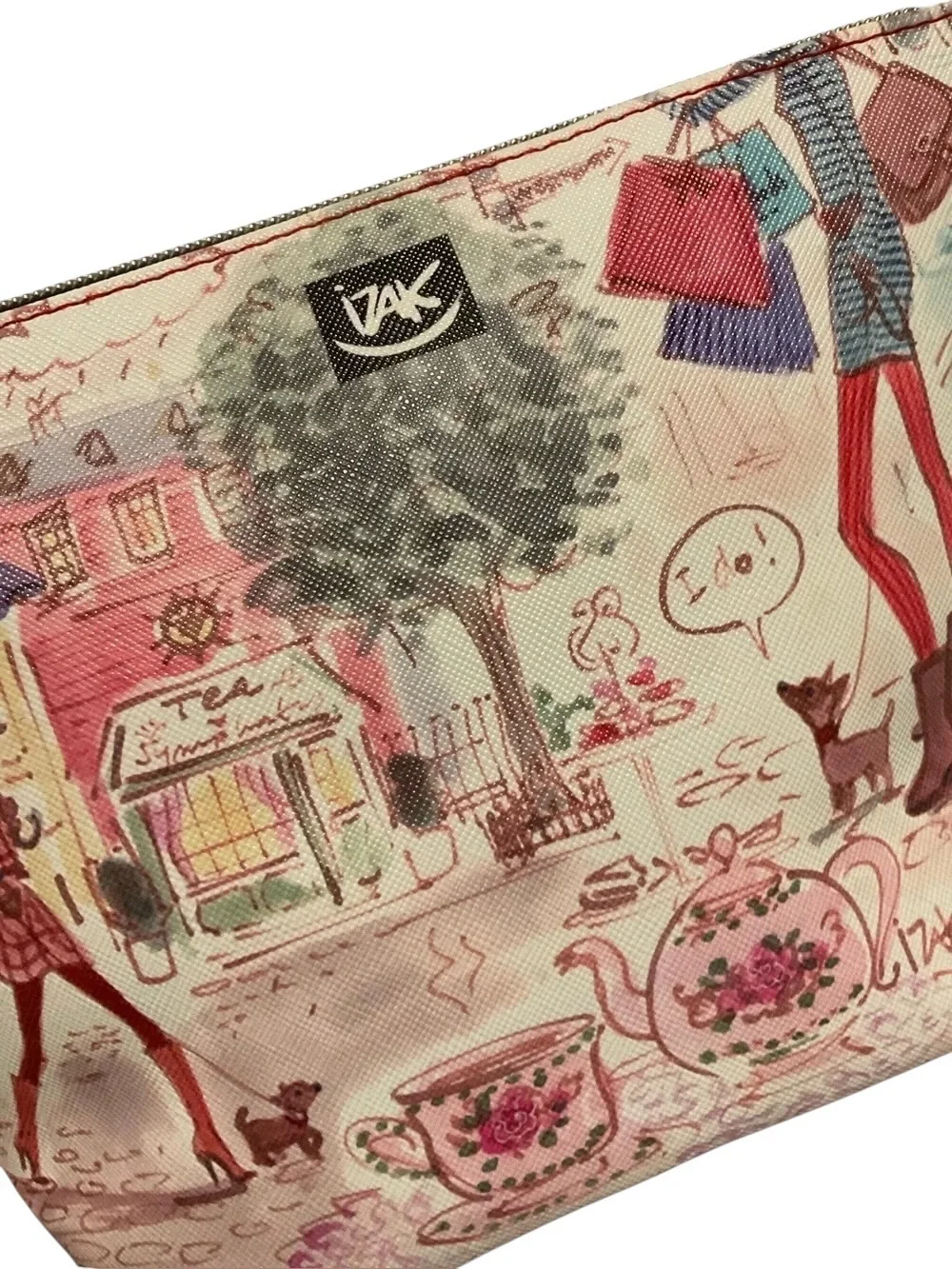 IZAK Pink London Illustration Cosmetic Bag